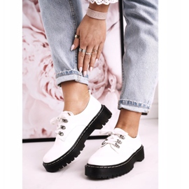 S.Barski Scarpe Brogue Donna Oxfords On the Platform S. Barski HX15 Laccato Bianco 1