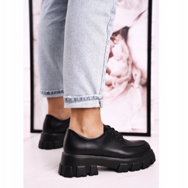 Scarpe Oxford da donna su una piattaforma massiccia S.Barski HX23 Black nero 2
