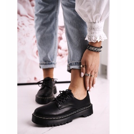 Scarpe Oxford classiche da donna sulla piattaforma S.Barski HX62 nera nero 2