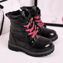 Stivali Bambini Riscaldati Con Pelliccia Con Trapuntatura Black Pinkie nero 1
