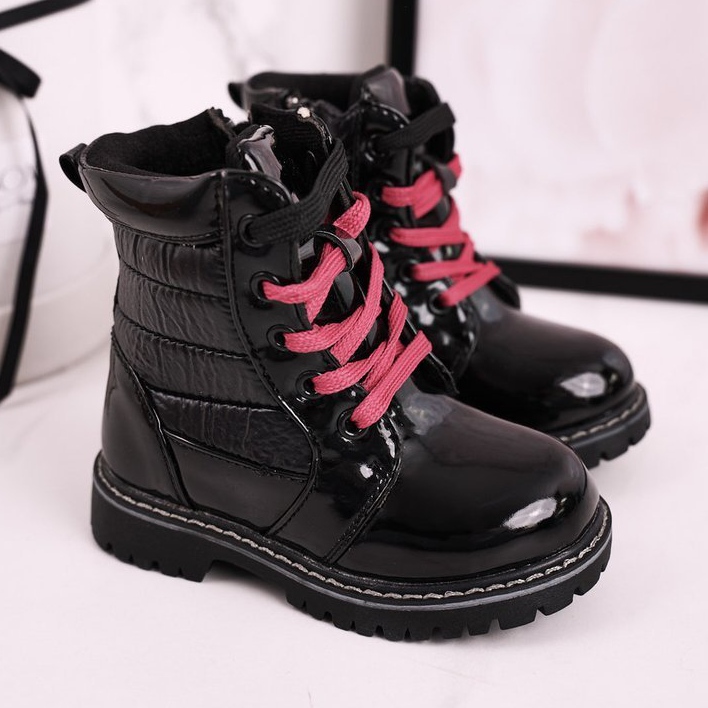 Stivali Bambini Riscaldati Con Pelliccia Con Trapuntatura Black Pinkie nero 1
