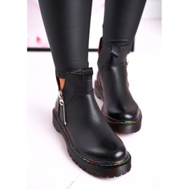 Stivaletti Chelsea Da Donna Con Cuciture Colorate Nero Addison 1