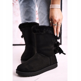 Stivali da neve da donna con nastro isolante in pelliccia sintetica nero Kaylee 1