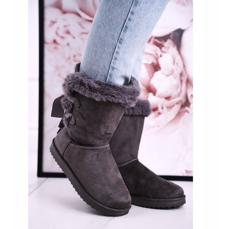 Stivali da neve da donna con una pelliccia foderata di pelliccia Grey Kaylee grigio 2