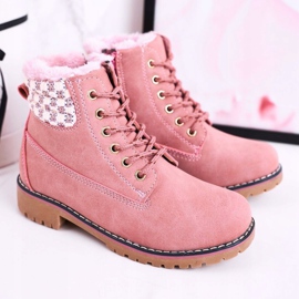 Apawwa Stivali per bambini Trappers isolati con pelliccia Pink Forest rosa 2