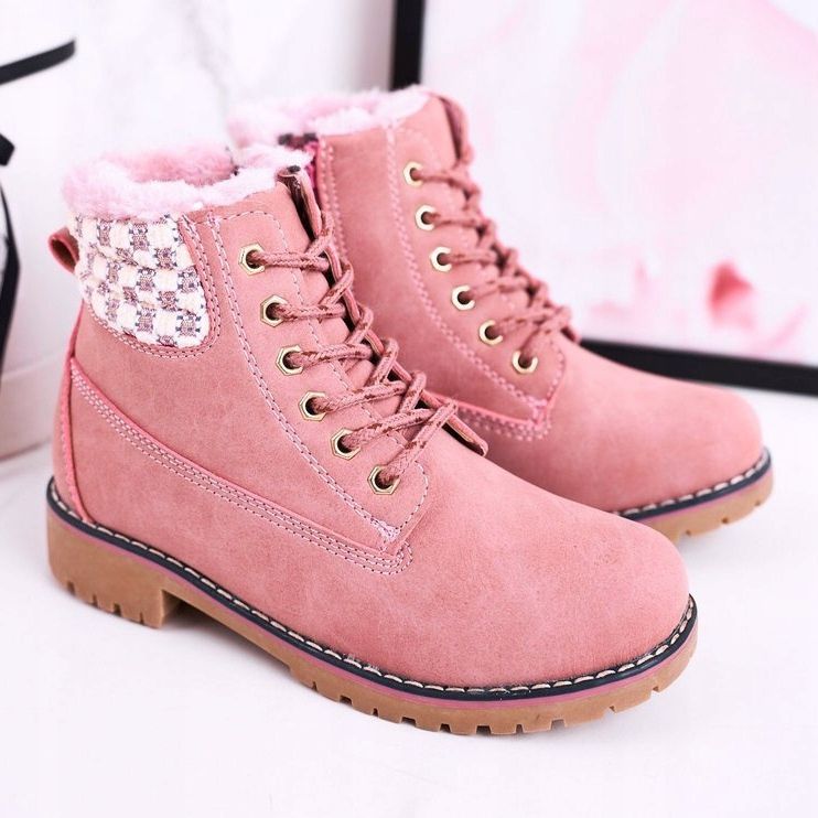 Apawwa Stivali per bambini Trappers isolati con pelliccia Pink Forest rosa 2