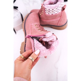 Apawwa Stivali per bambini Trappers isolati con pelliccia Pink Forest rosa 1
