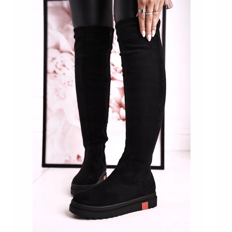 Stivali Alti Donna Camoscio Nero Gracelyn 2