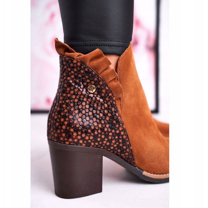 Stivali da donna in pelle con tacco alto Maciejka Red 04833 marrone 1