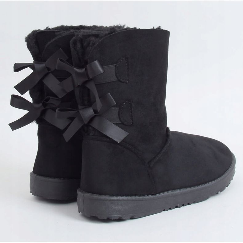 Doposci con fiocchi neri B195-1 Black nero 1
