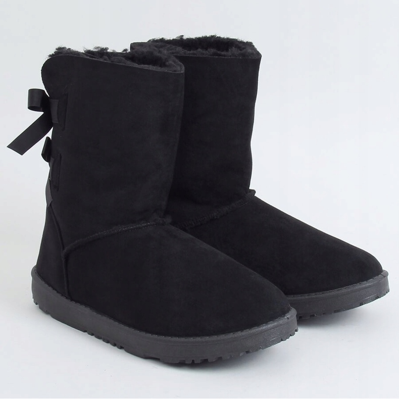 Doposci con fiocchi neri B195-1 Black nero 2