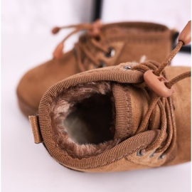 Stivali da neve stringati per bambini riscaldati con pelliccia marrone Hunter 1