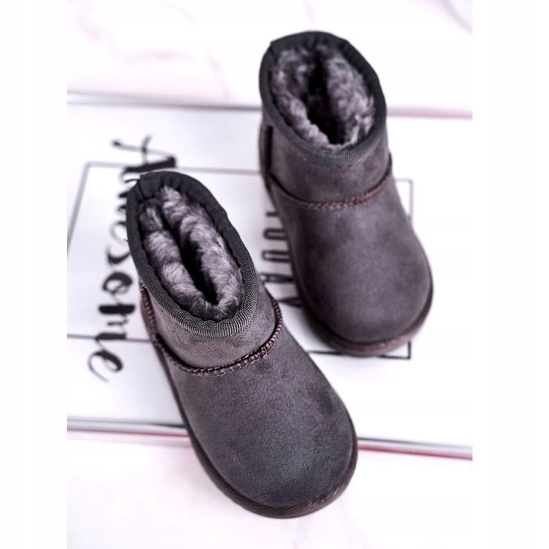 Caldi stivali da neve da bambino per bambini Grey Gooby grigio 2