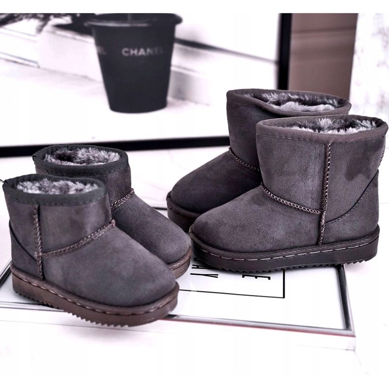 Caldi stivali da neve da bambino per bambini Grey Gooby grigio 4