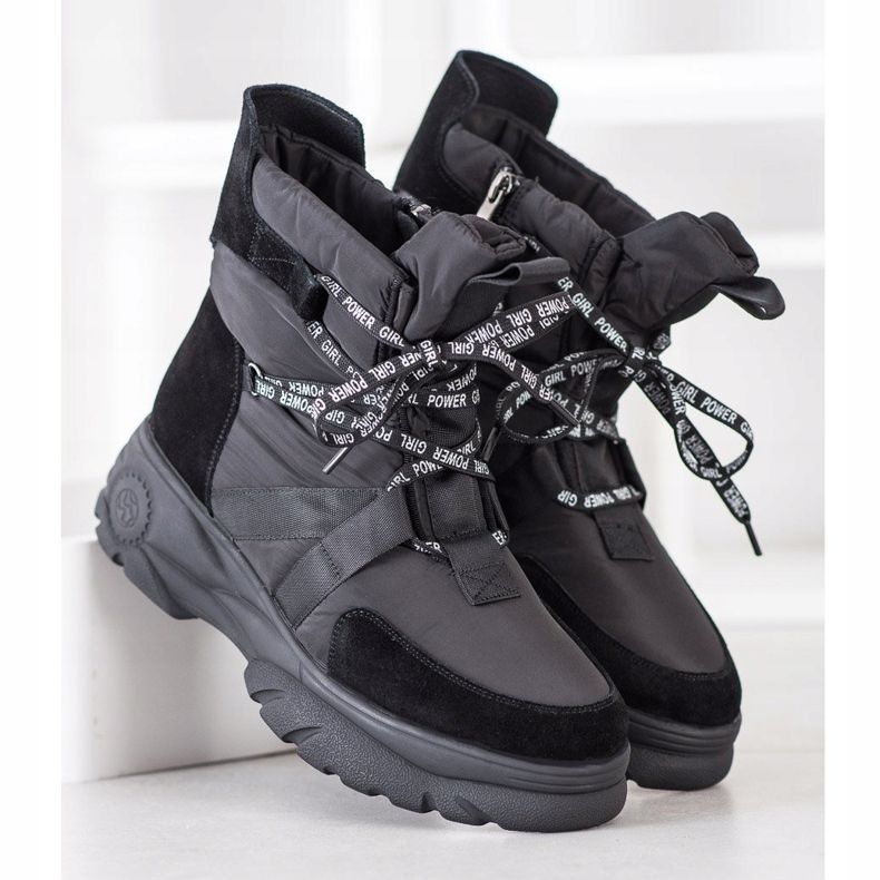 SHELOVET Caldi stivali da neve sportivi nero 2