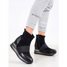 SHELOVET Stivali con zeppa alla moda nero 2