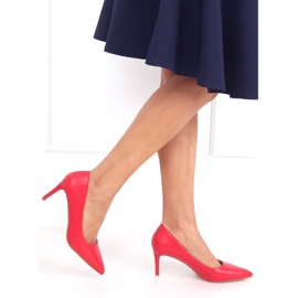 Red CD62P Tacchi a spillo rossi con tacco basso rosso 1