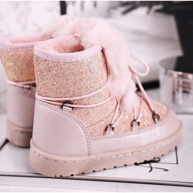 FRROCK Stivali Da Neve Per Bambini Con Pelliccia Rosa Minnie argento 3