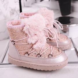 FRROCK Stivali Da Neve Per Bambini Con Pelliccia Rosa Minnie argento 1