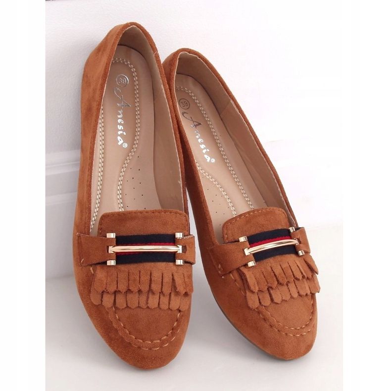 Mocassini da donna cammello 88-381 Camel marrone multicolore 1