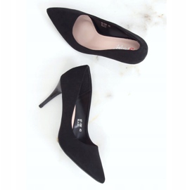 Décolleté su un comodo tacco nero NF-49P Black 1
