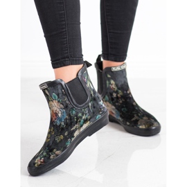 Kylie Stivali in pelle scamosciata con fiori nero 2