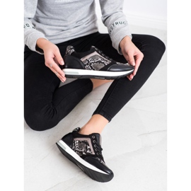 Kylie Scarpe da ginnastica alla moda bianco nero grigio 1