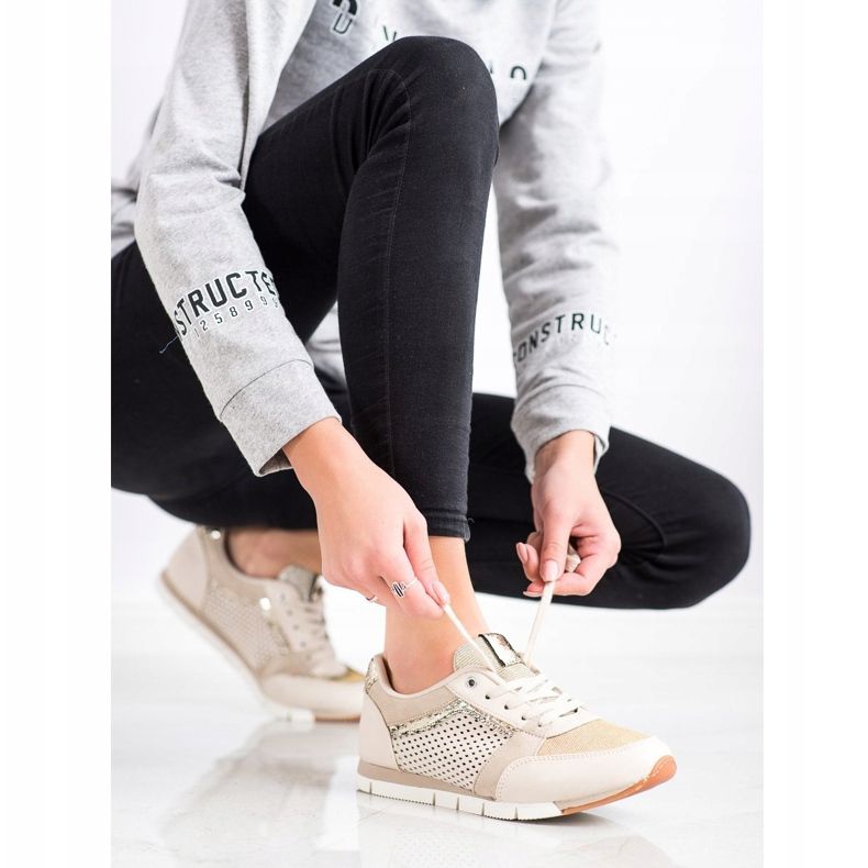 Kylie Scarpe sportive traforate beige d'oro 1
