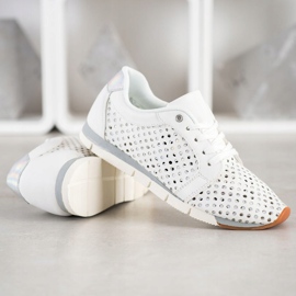 Kylie Sneakers bianche traforate bianco argento 1