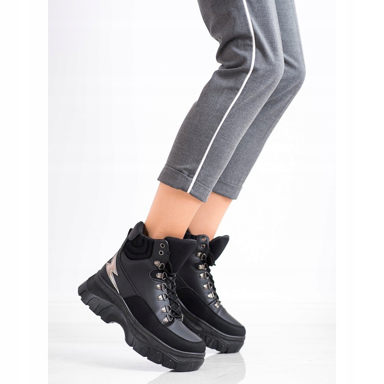Seastar Stivaletti sportivi con lacci alla moda nero 2