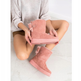 SHELOVET Mukluki con un fiocco rosa 2