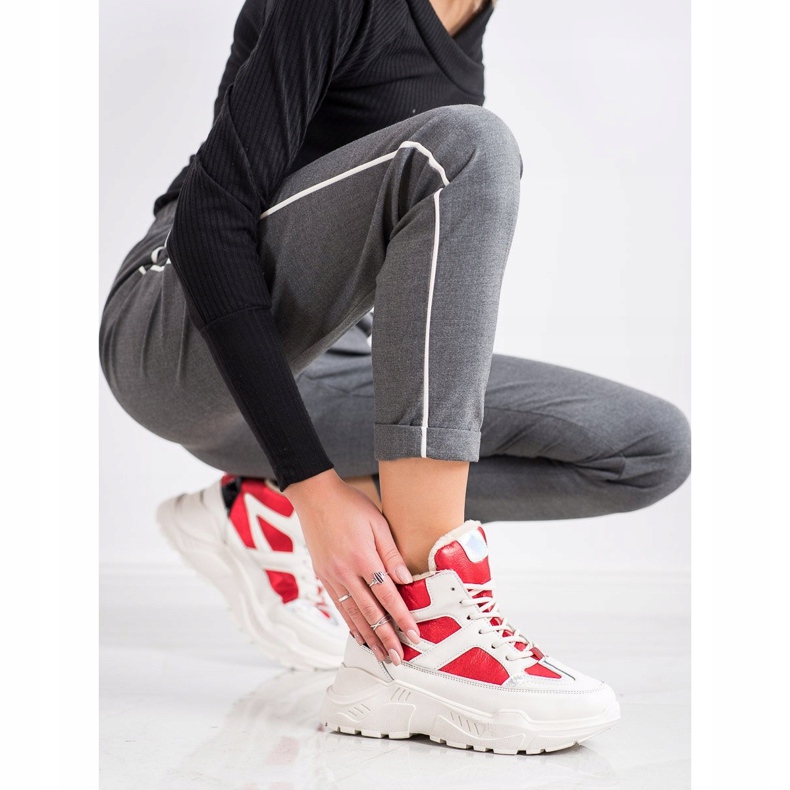 Seastar Stivaletti alla moda sportiva bianca nero rosso 2