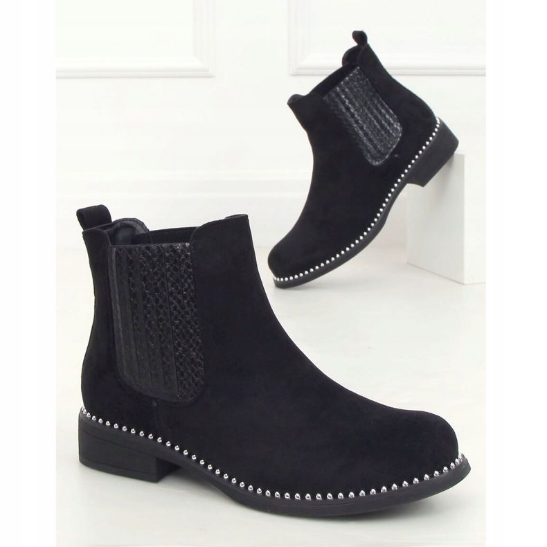 Stivaletti Chelsea neri, camoscio nero HQ231 Black 1