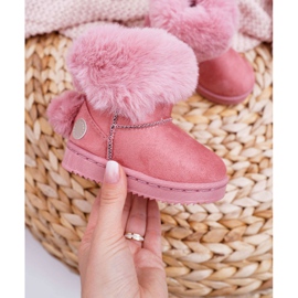 FRROCK Stivali da neve per bambini con pelliccia Kiks rosa 1