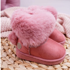 FRROCK Stivali da neve per bambini con pelliccia Kiks rosa 2