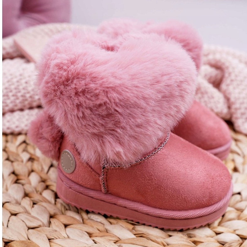 FRROCK Stivali da neve per bambini con pelliccia Kiks rosa 2