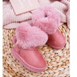 FRROCK Stivali da neve per bambini con pelliccia Kiks rosa 3