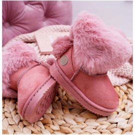 FRROCK Stivali da neve per bambini con pelliccia Kiks rosa 5
