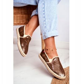 Espadrillas da donna Big Star Paillettes Iridescenti Oro DD274A161 rame d'oro 3