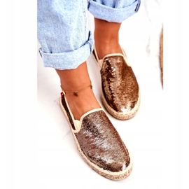 Espadrillas da donna Big Star Paillettes Iridescenti Oro DD274A161 rame d'oro 4