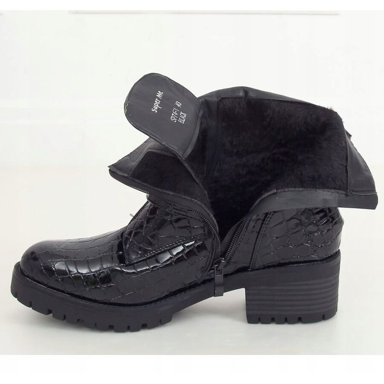 Stivali da donna in vernice nera SP74-1 Black nero 1