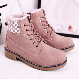 Apawwa Stivali per bambini Trappers isolati con pelliccia Pink Forest rosa 2