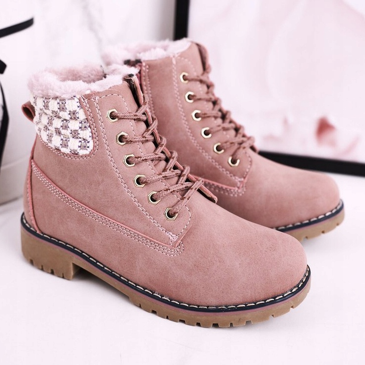 Apawwa Stivali per bambini Trappers isolati con pelliccia Pink Forest rosa 2