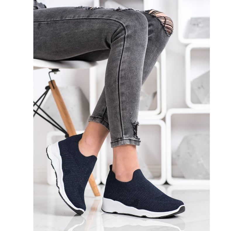 Goodin Scarpe da ginnastica senza lacci blu navy 1