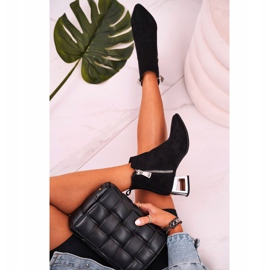 Nicole Stivali Da Donna Con Tacco Argento Camoscio Nero Norah 2