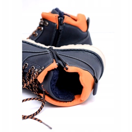 Vico Stivali caldi da bambino blu navy con pile Billy arancia 3