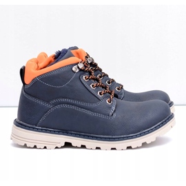 Vico Stivali caldi da bambino blu navy con pile Billy arancia 1