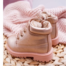 Trappers per bambini Stivali caldi Champagne Dexter rosa 3