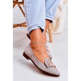 Nicole Mocassini da donna in camoscio Ballerine Mary Jane beige 2