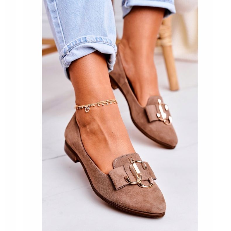 Nicole Mocassini da donna in pelle scamosciata Ballerine Marroni chiaro Mary-Jane marrone 1
